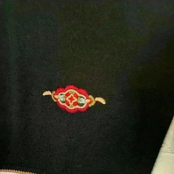 Vintage Koret Sweater Vest size M black floral - Picture 6 of 6